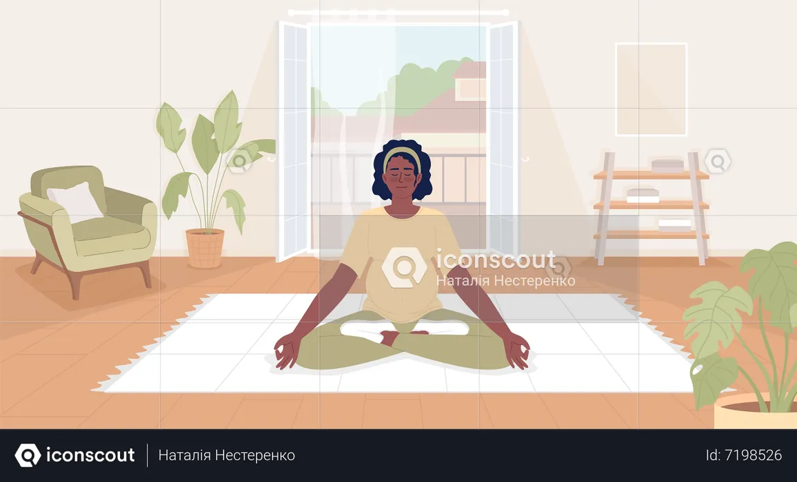 Woman staying relaxed in pregnancy  Illustration