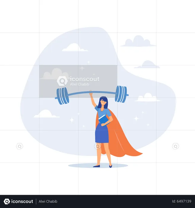 Woman strength powerful superhero  Illustration