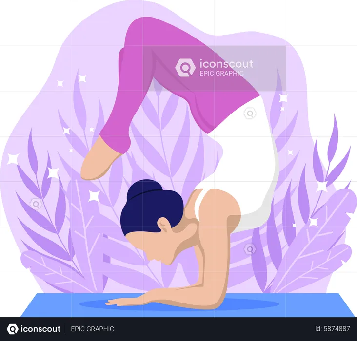 Woman Stretching  Illustration