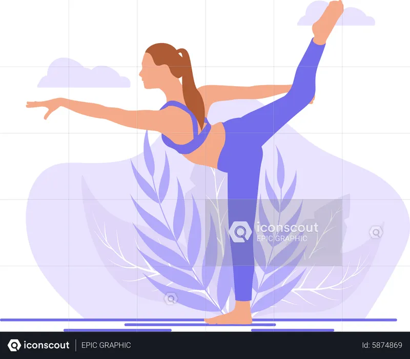 Woman Stretching  Illustration