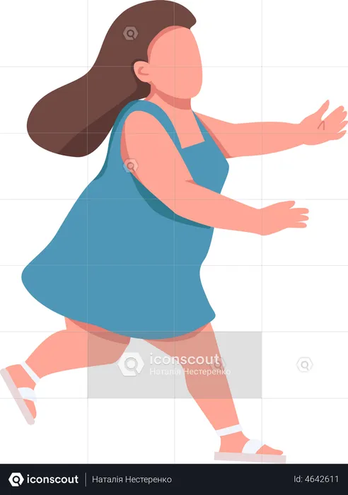 Woman stretching arms running for hug  Illustration