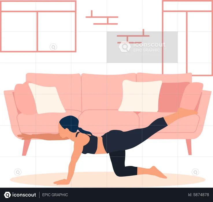 Woman Stretching  Illustration