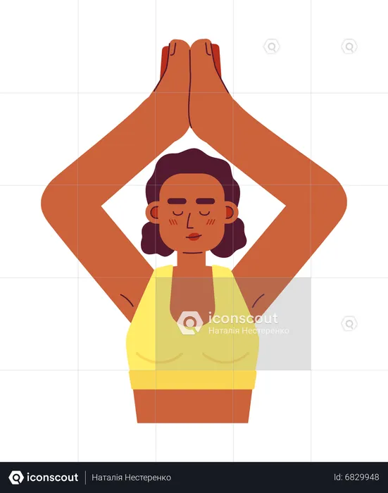 Woman stretching in yoga pose  Illustration