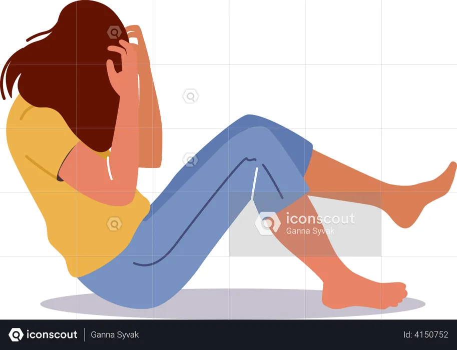 Woman suffering from Domestic Violence  Illustration