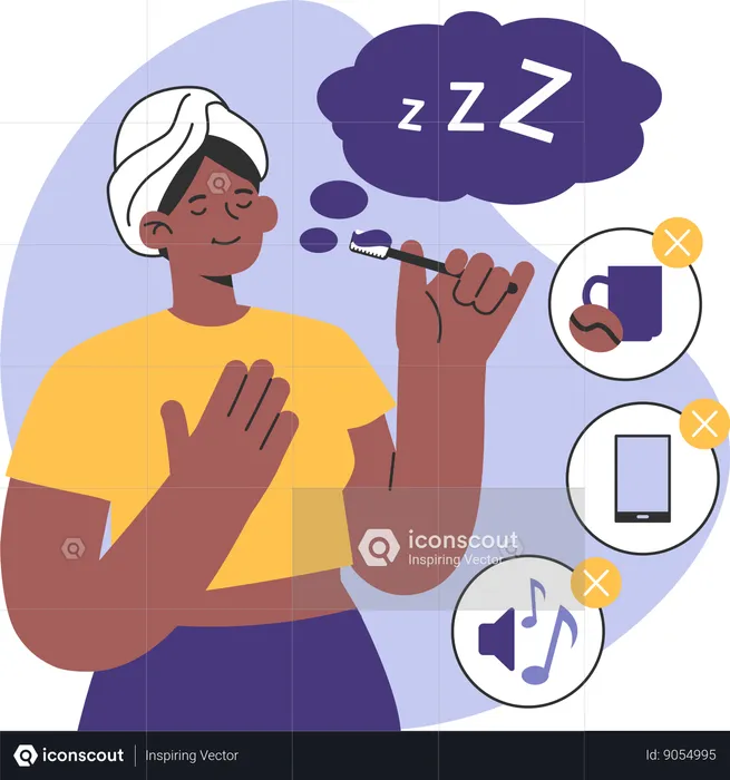 Woman suffers from insomnia  Illustration