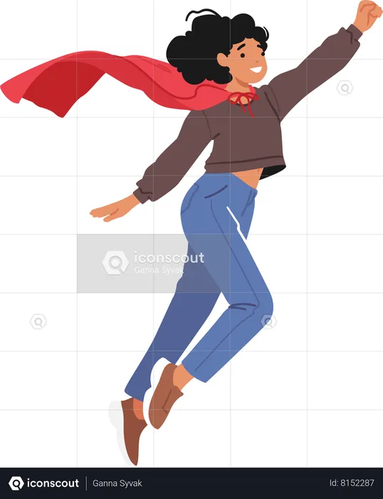 Woman Superhero Powerful And Fearless  Illustration