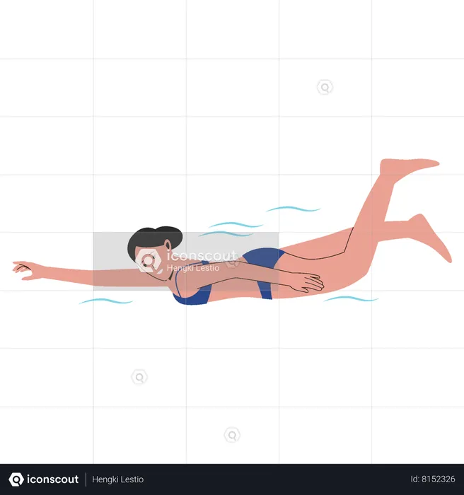 Woman swimming  Illustration