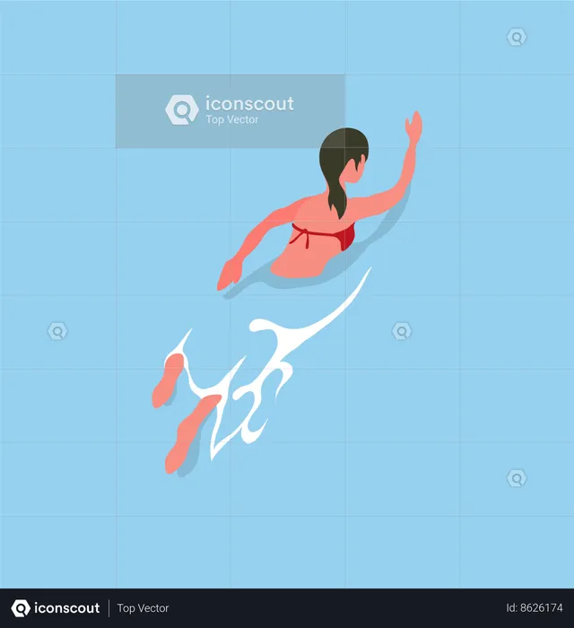 Woman swimming in swimming pool  Illustration