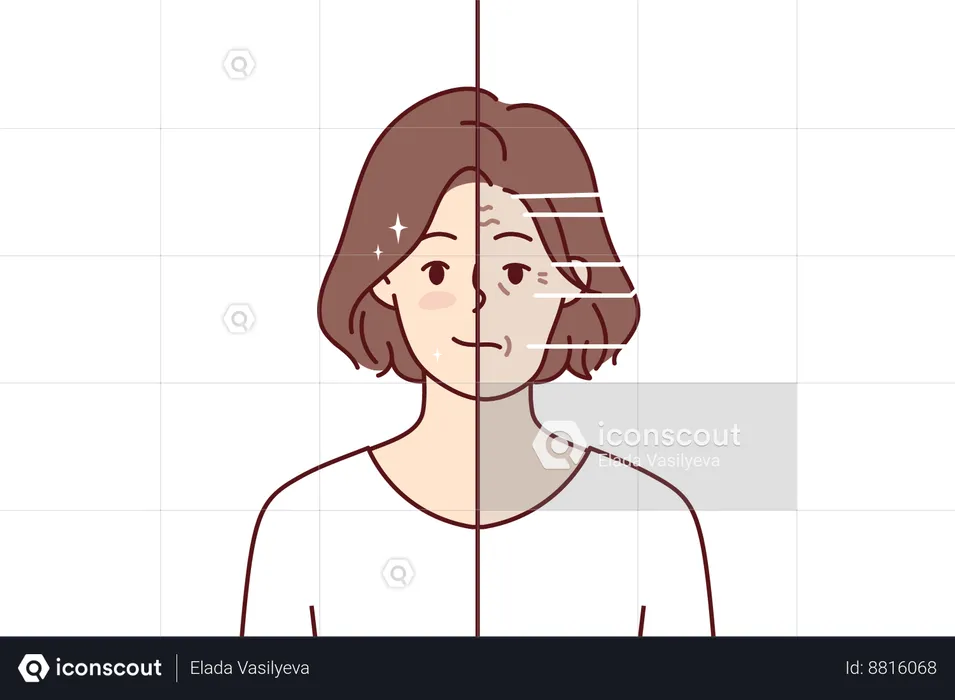 Woman takes facial treatment  Illustration