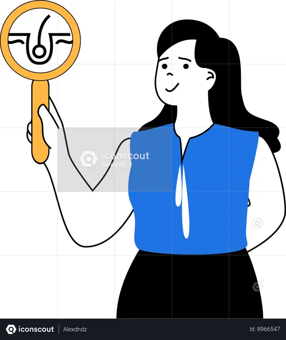 Woman takes hair treatment  Illustration