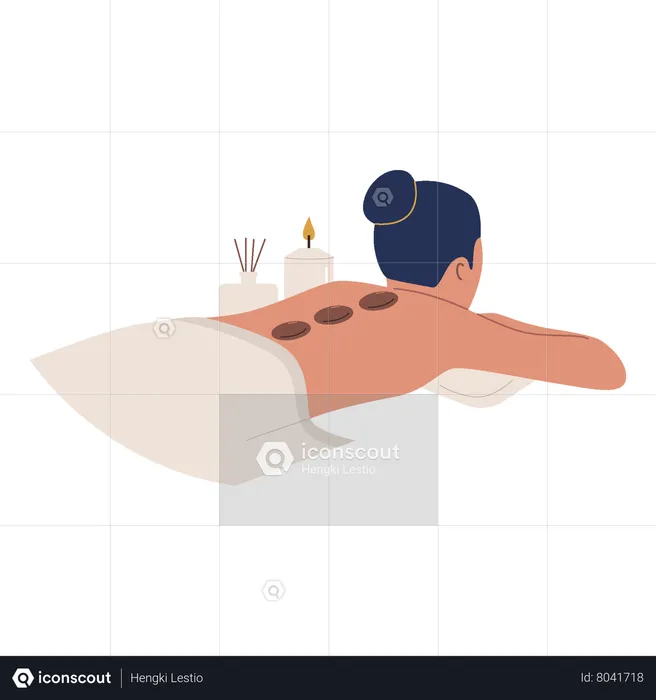 Woman taking back Massage  Illustration