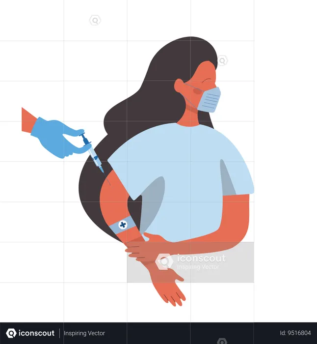 Woman taking corona vaccine  Illustration