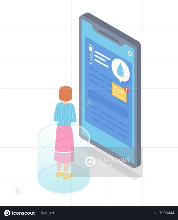 Woman taking online doctor appointment using smartphone  Illustration