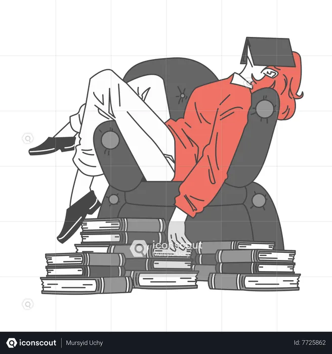 Woman taking short break  Illustration