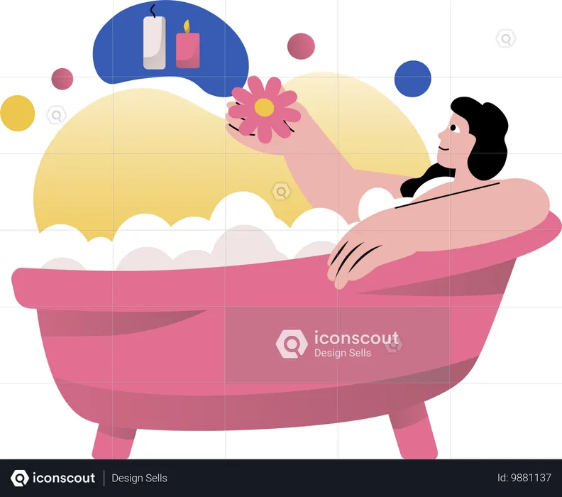 Woman taking spa treatment  Illustration