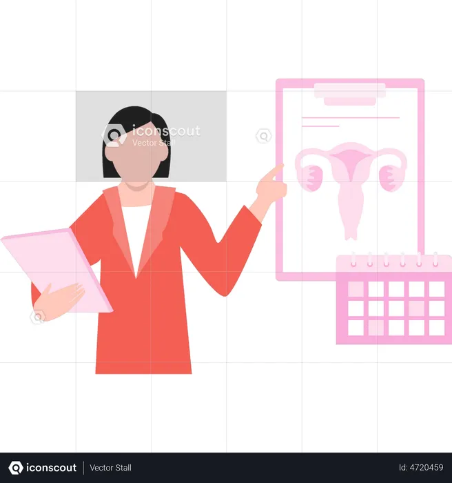 Woman talking about vagina report  Illustration