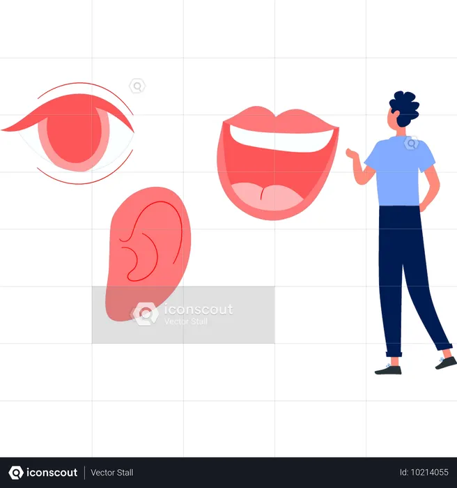 Woman talking human mouth  Illustration