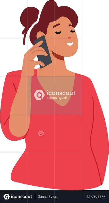 Woman talking on smartphone  Illustration