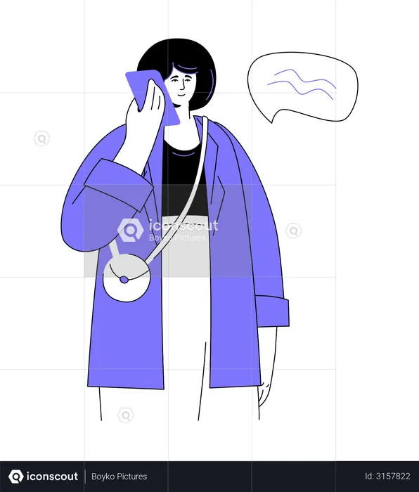Woman talking on the phone  Illustration