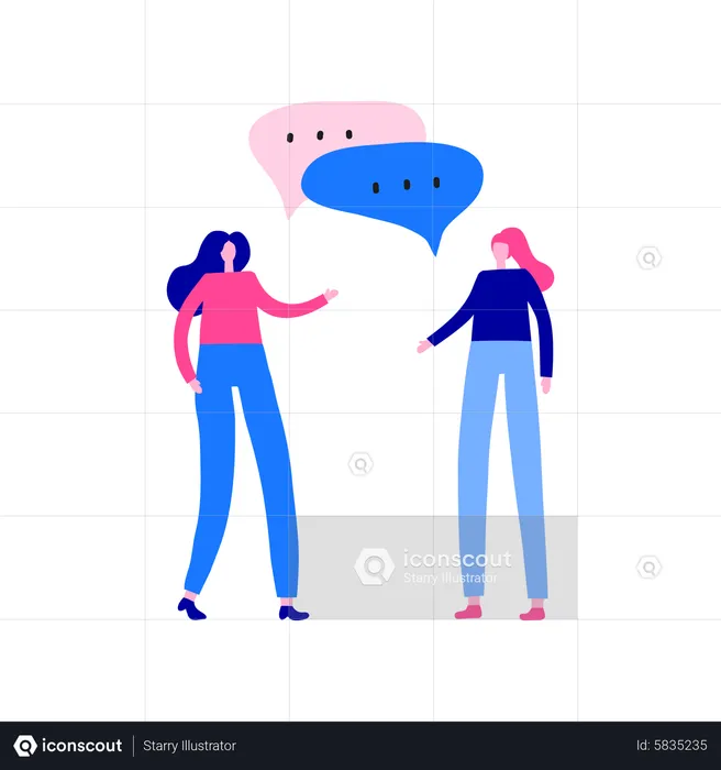 Woman talking with each other  Illustration