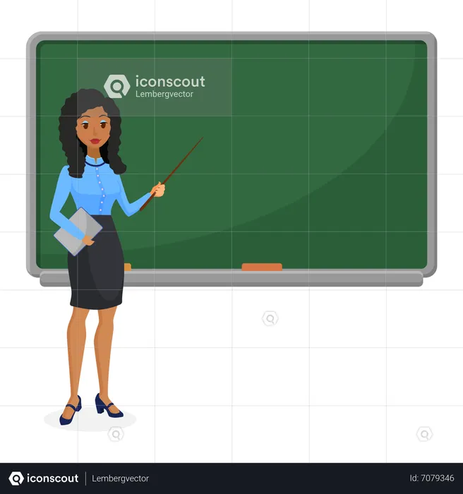 Woman teacher teaching in class  Illustration