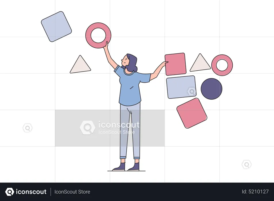 Woman testing framework environment  Illustration