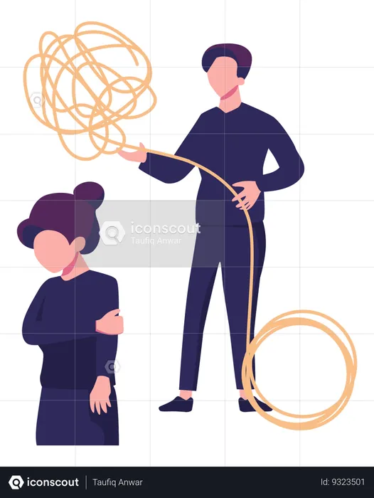 Woman Trapped By Man  Illustration