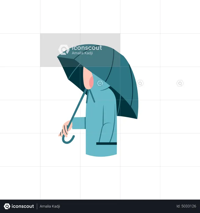 Woman under umbrella  Illustration