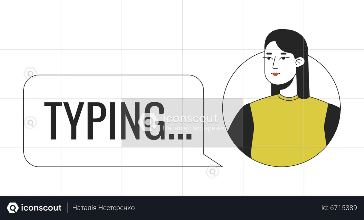 Woman user persona typing message  Illustration