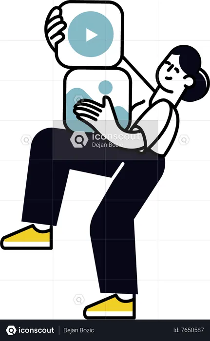 Woman using digital multimedia  Illustration