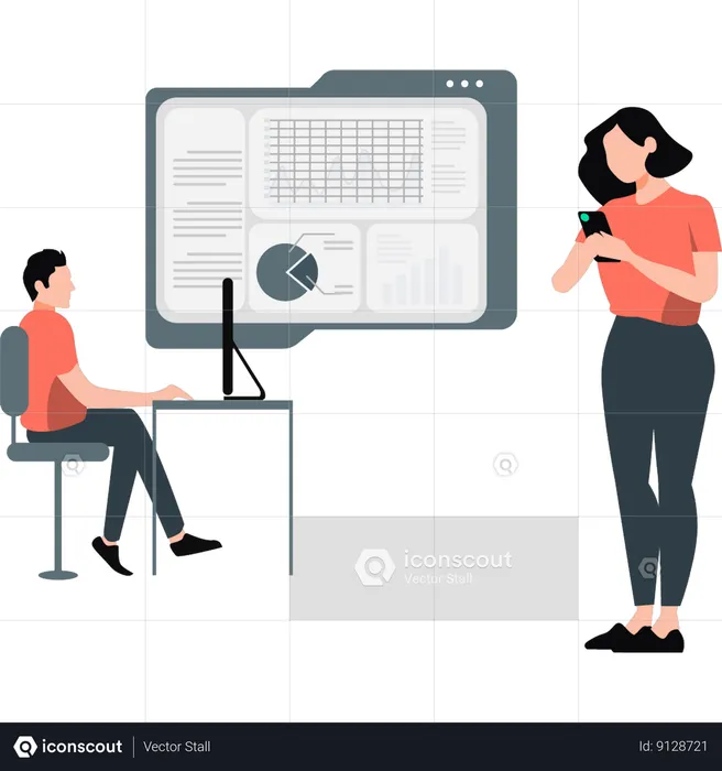 Woman using mobile phone  Illustration