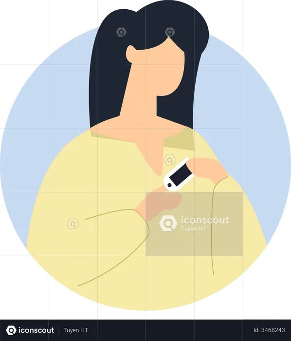 Woman using oximeter device  Illustration