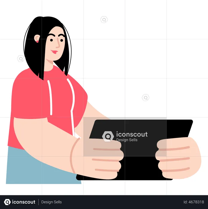 Woman using tablet  Illustration