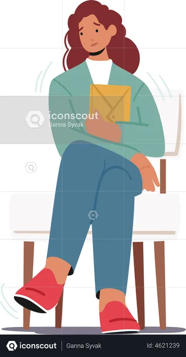Woman waiting for job Interview  Illustration