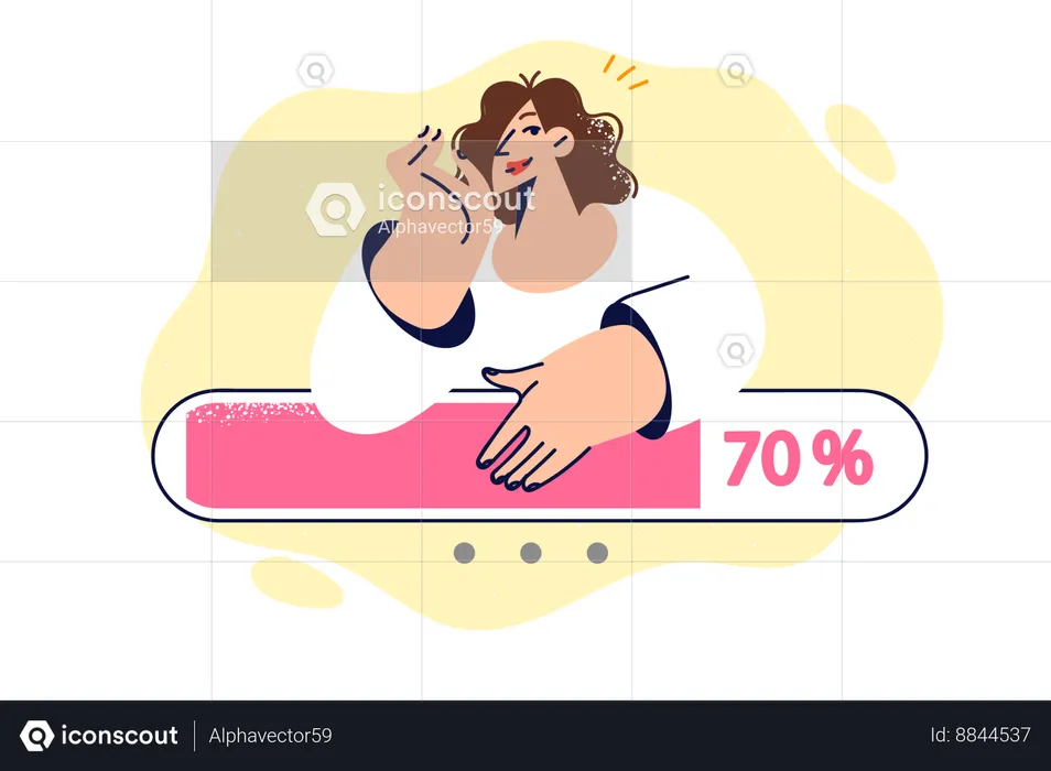 Woman waiting for web page to load  Illustration