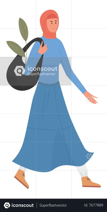Woman Walking  Illustration