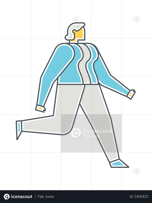 Woman walking slowly  Illustration
