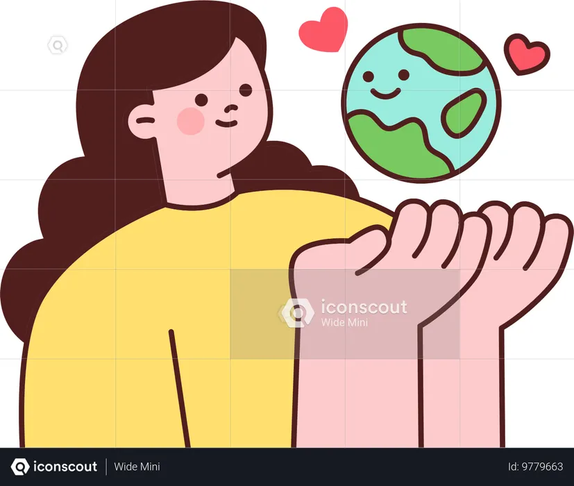 Woman wants to save planet earth  Illustration