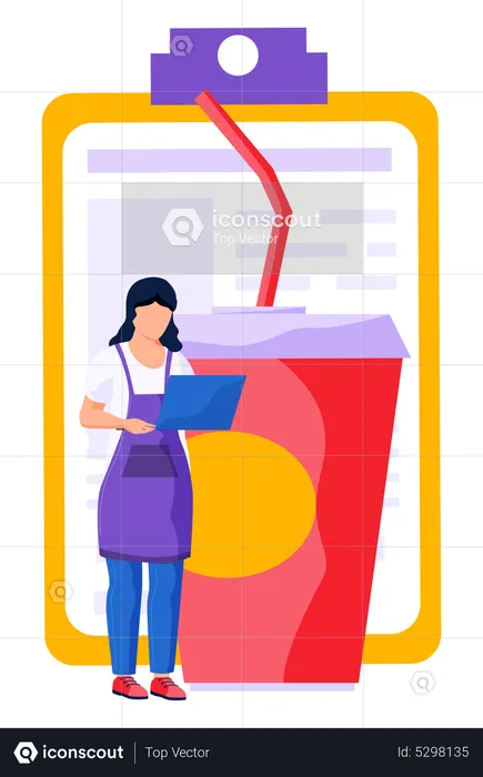 Woman watching online content  Illustration