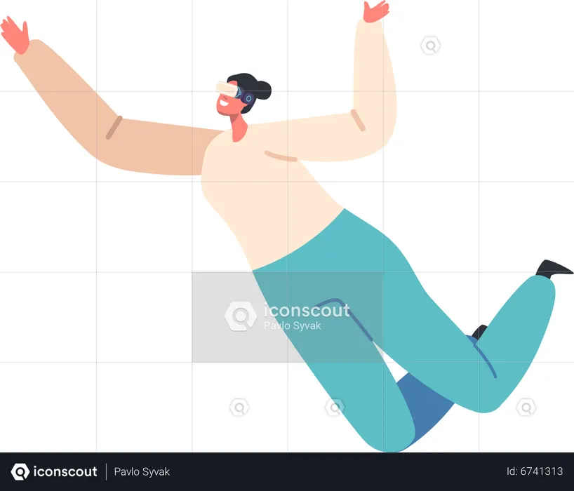 Woman Wear Digital Goggles  Illustration