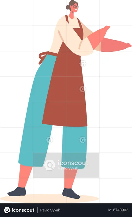 Woman wearing apron  Illustration