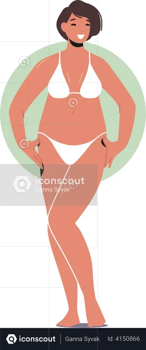 Woman wearing bikini posing for a photo  Illustration