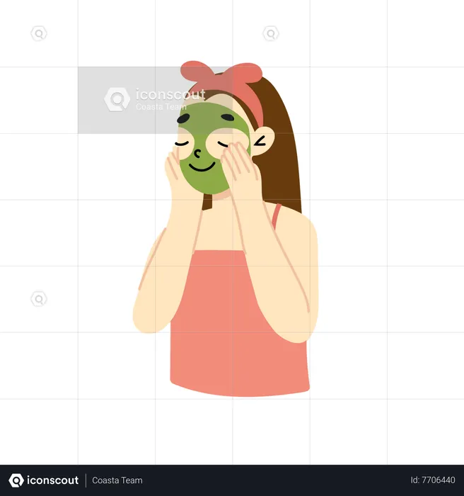 Woman wearing face mask  Illustration