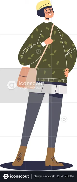 Woman wearing stylish clothes  Illustration