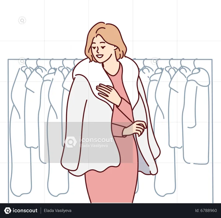 Woman wearing warm jacket  Illustration