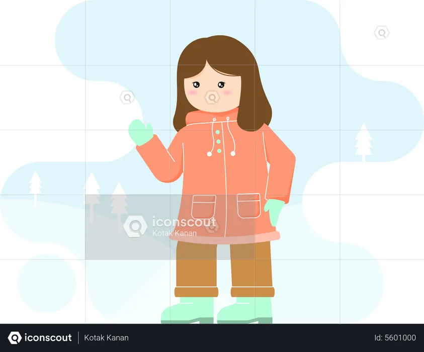 Woman wearing winter clothes  Illustration