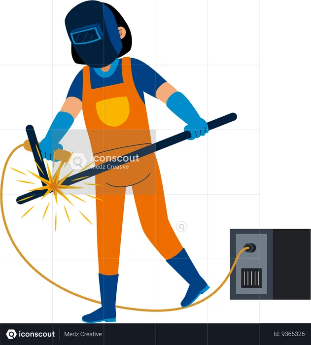 Woman Welder  Illustration