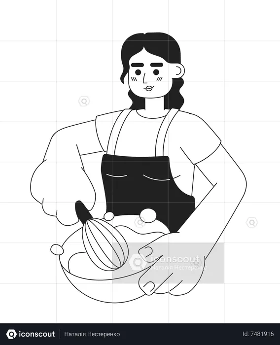 Woman whipping cream  Illustration