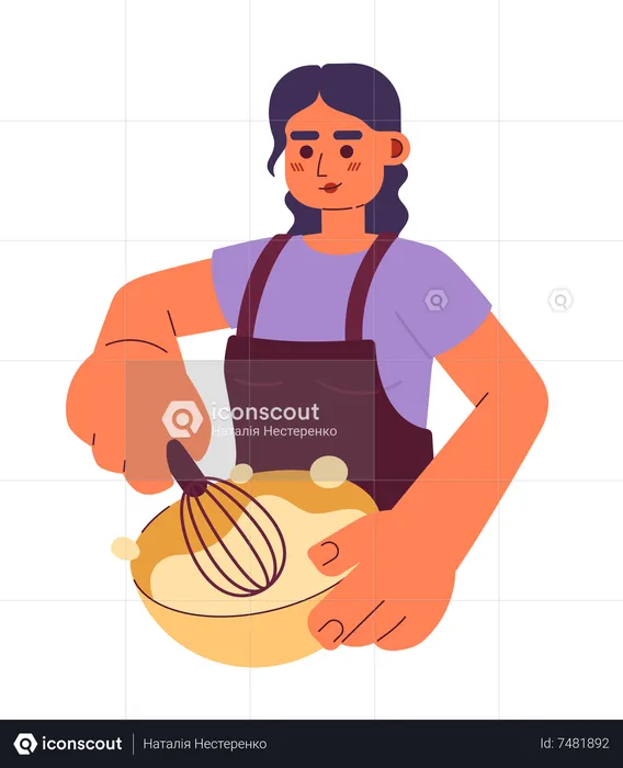 Woman whipping cream  Illustration