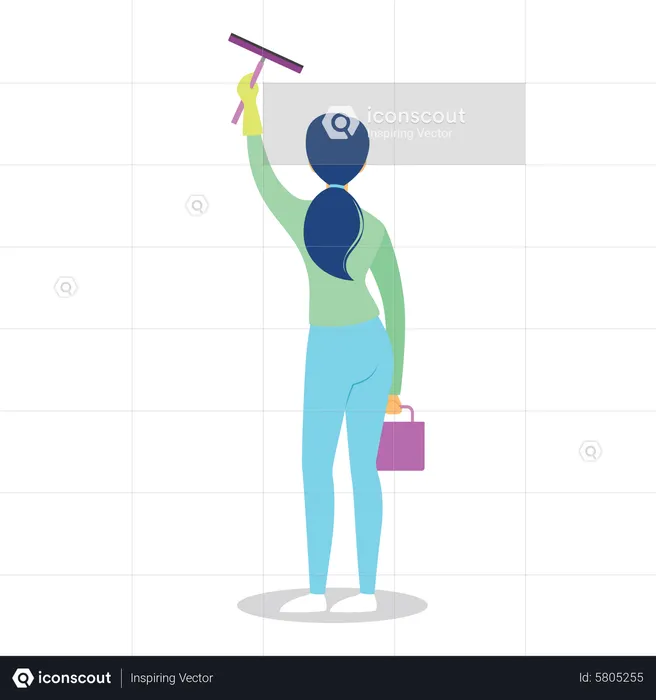 Woman wipe using wiper  Illustration